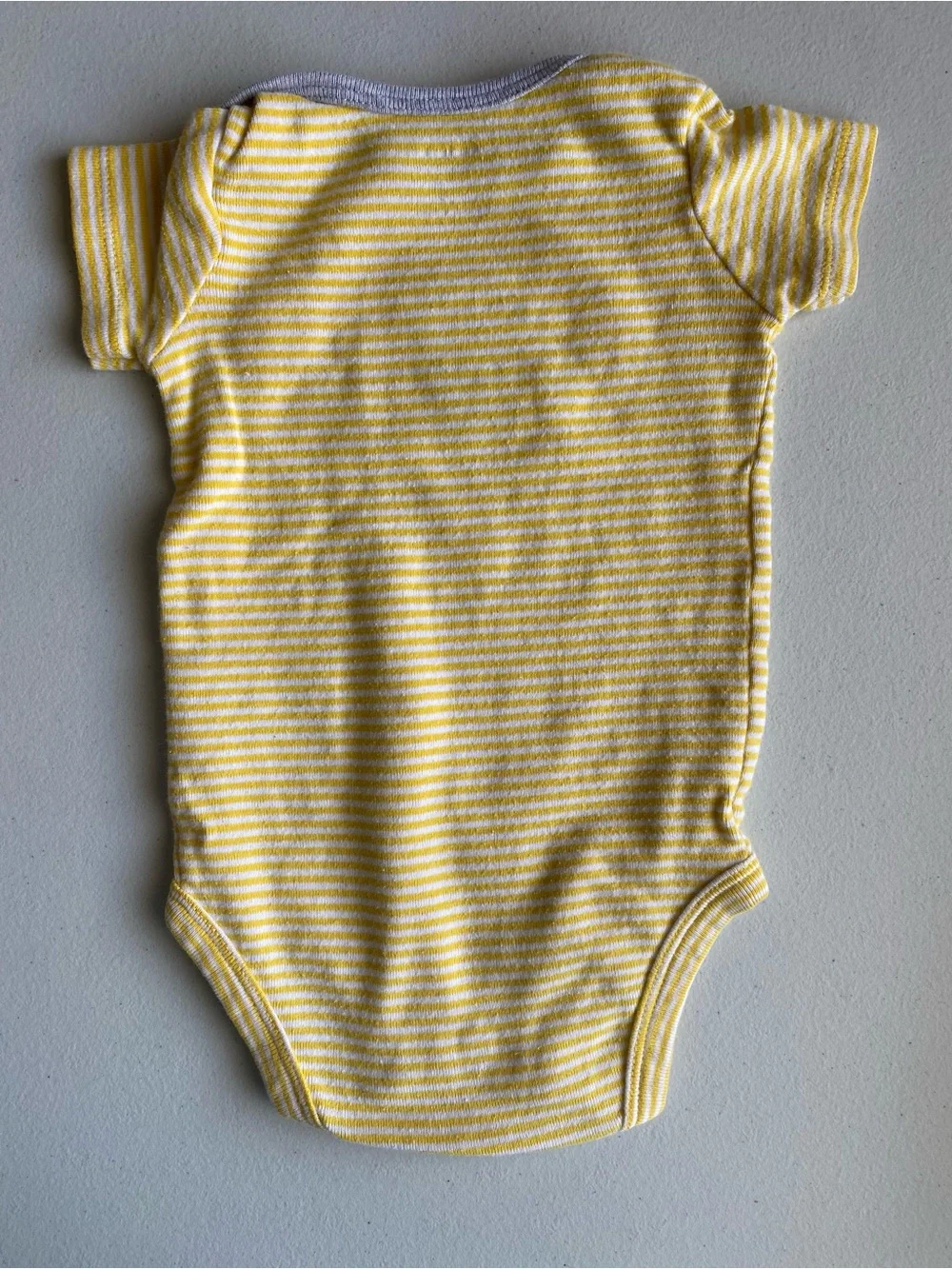 Carter's Yellow White Striped Blue Monster Baby Bodysuit Onesie 3M